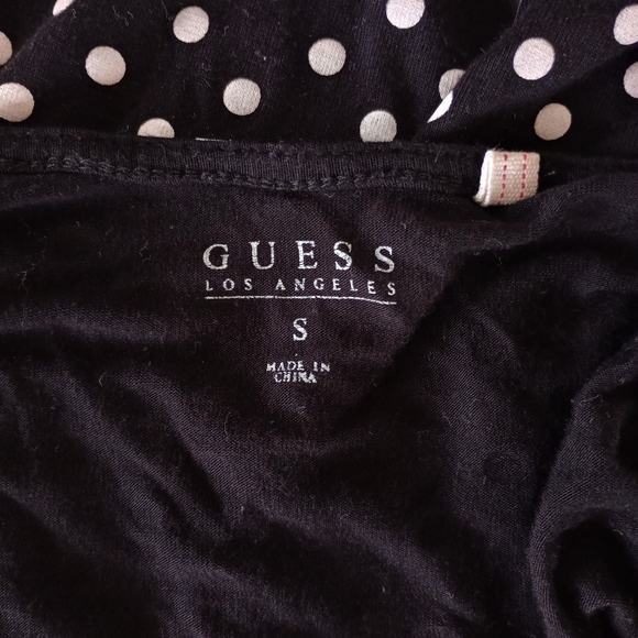 Guess scoop back top Sz Small black & white polka dot - Picture 5 of 8
